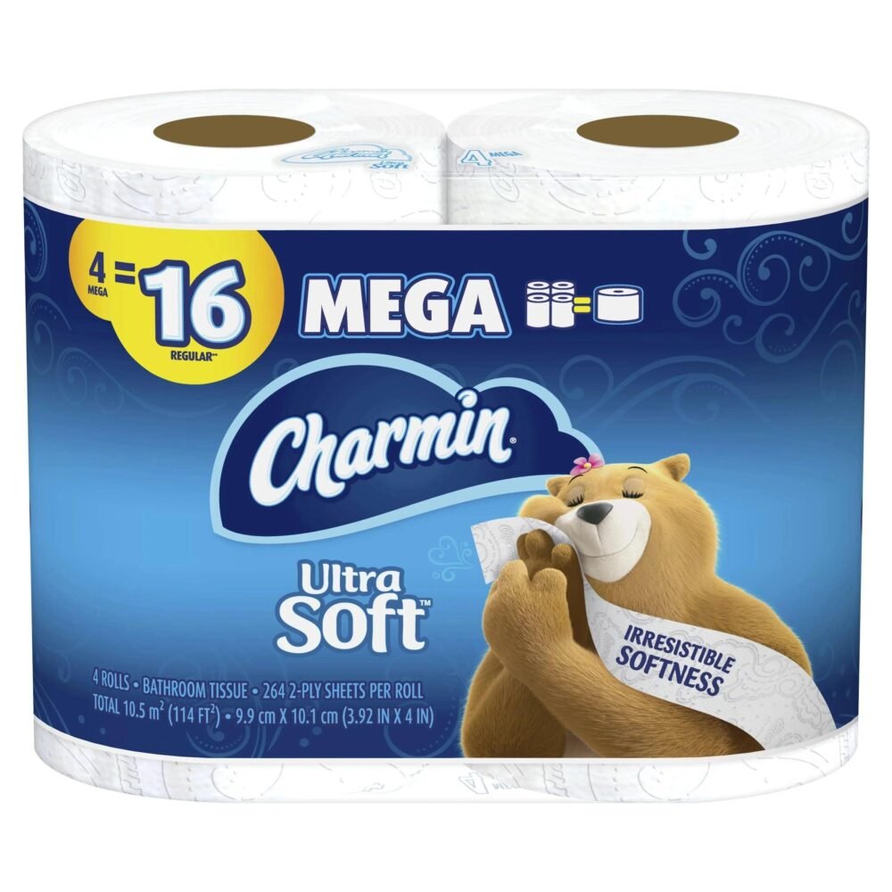 Charmin Toilet Paper Ultra Soft Mega Roll 4 Pack